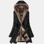 Women's long parka with hood