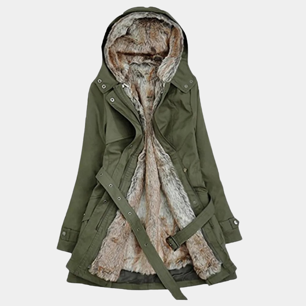 Women's long parka with hood