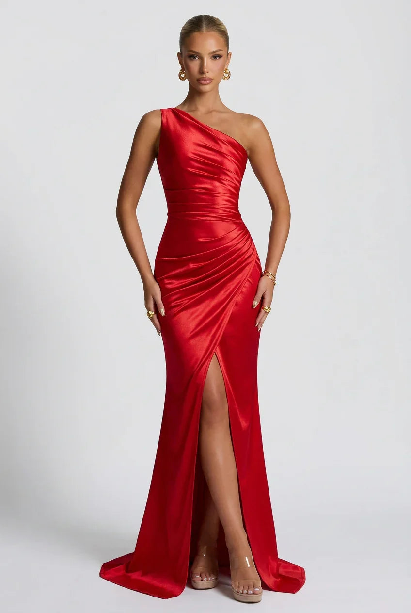 Women's maxi dress with front slit