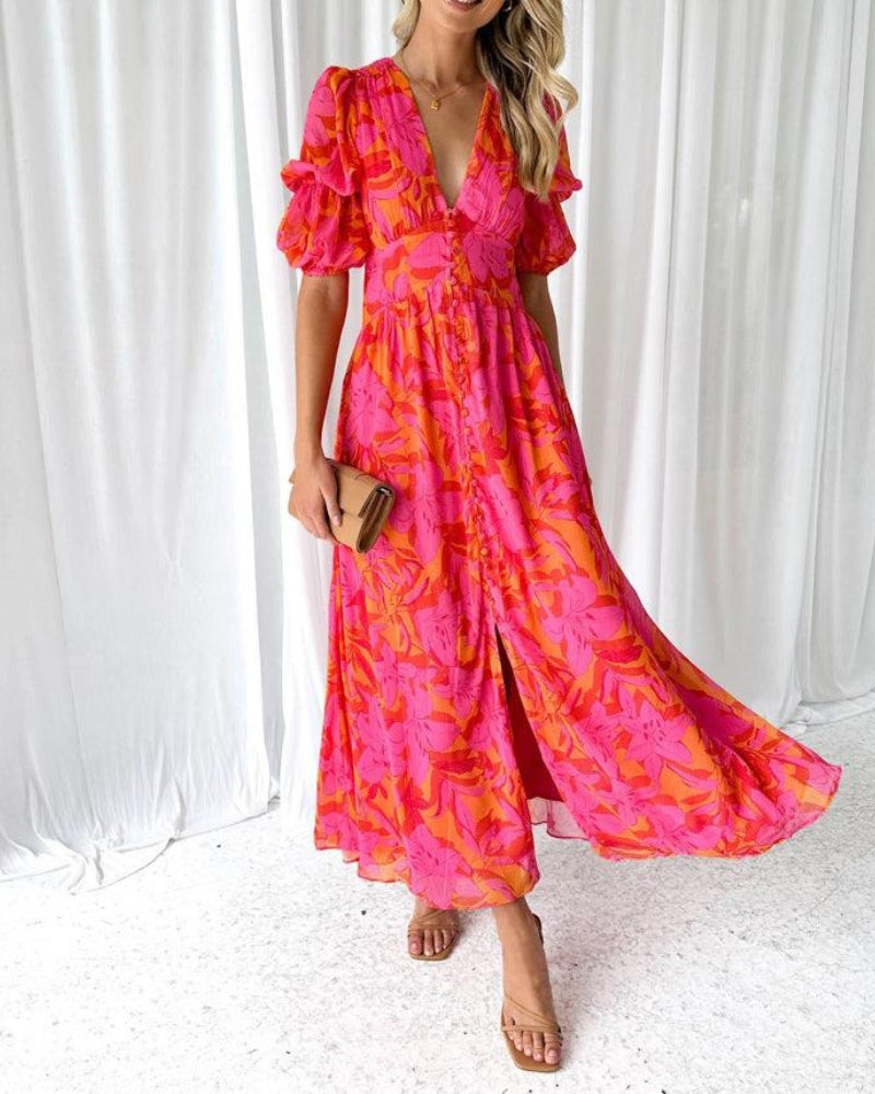 Women's maxi dress with open back and sleeveless design