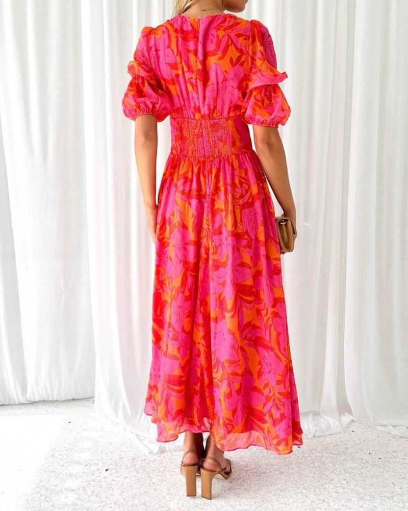 Women's maxi dress with open back and sleeveless design