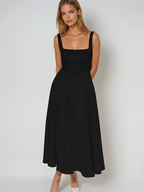 Women's midi dress with fitted bodice