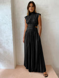 Women's mock neck cut-out maxi formal dress