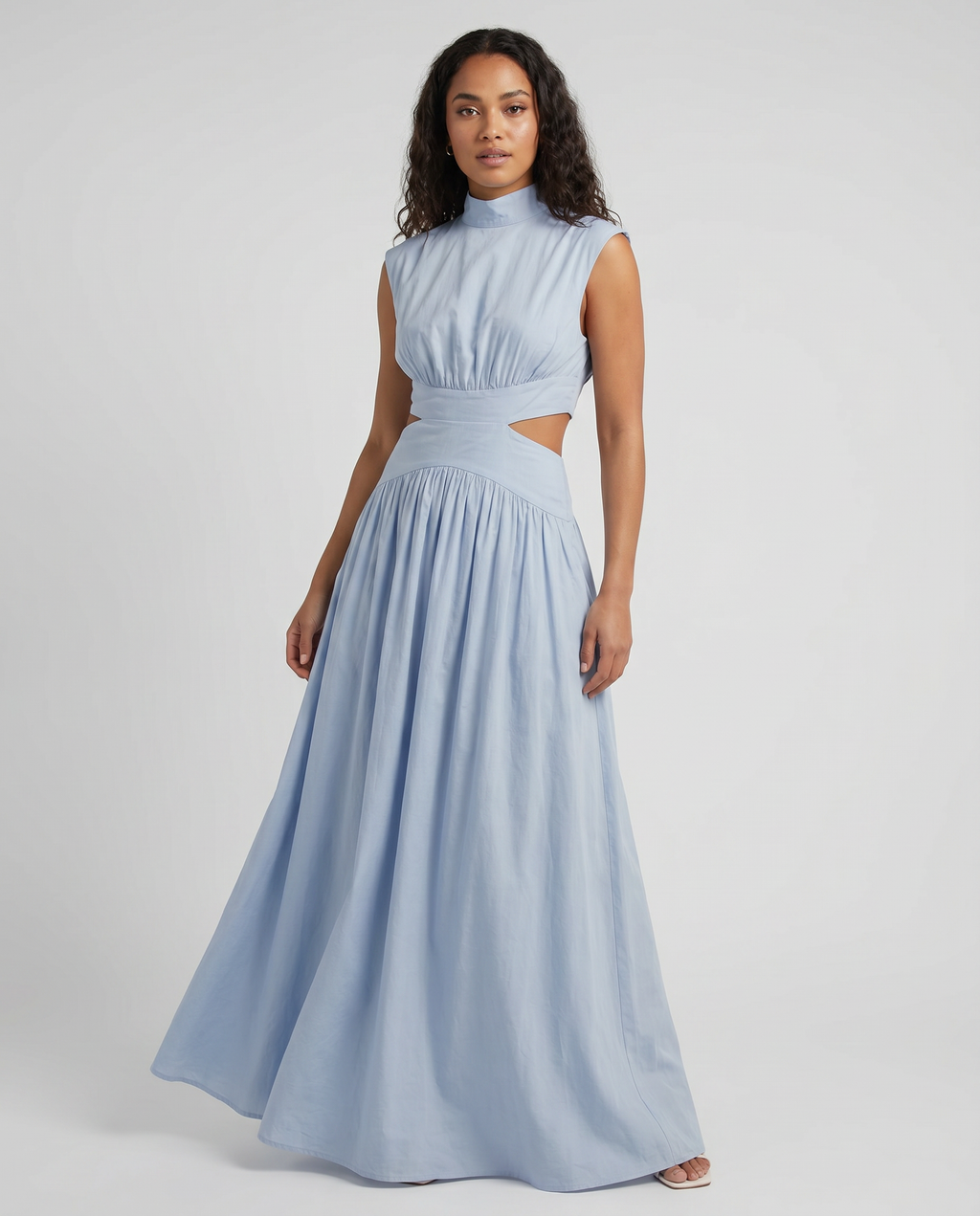 Women's mock neck cut-out maxi formal dress
