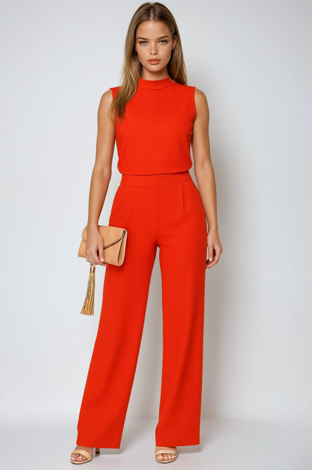 Women's sleeveless wide-leg summer jumpsuit