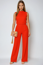Women's sleeveless wide-leg summer jumpsuit