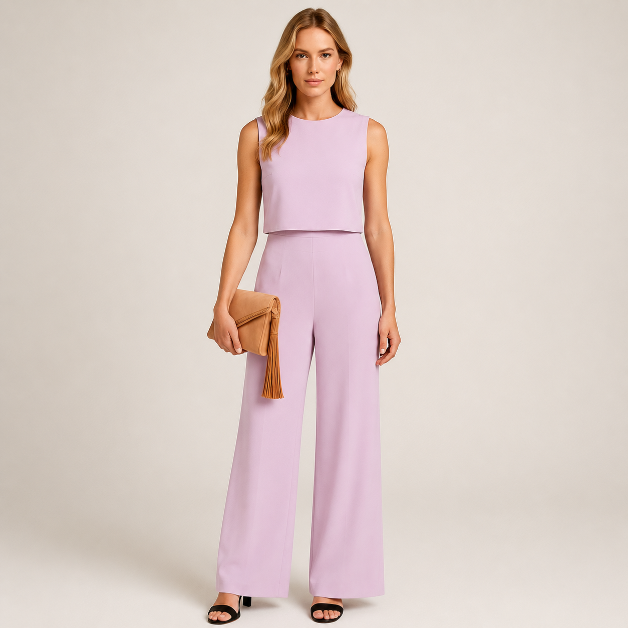 Women's sleeveless wide-leg summer jumpsuit