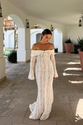 Women's lace maxi wedding guest dress