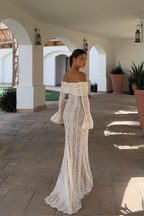 Women's lace maxi wedding guest dress