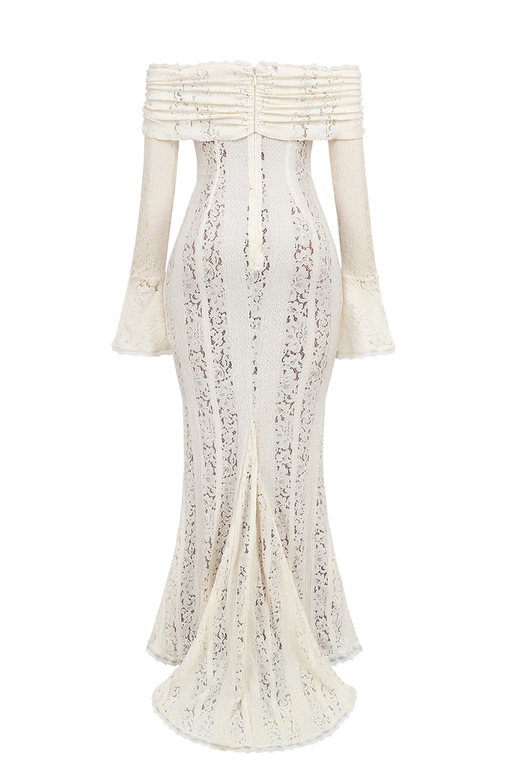 Women's lace maxi wedding guest dress