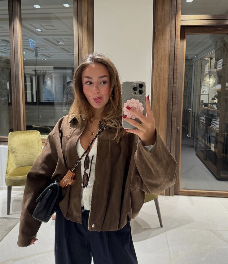 Women's oversized collared bomber jacket with zip front