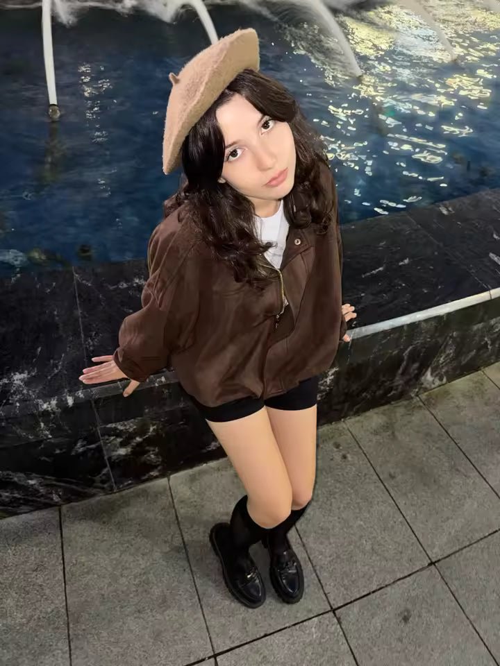 Women's oversized collared bomber jacket with zip front