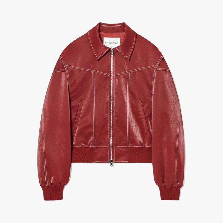 Women's oversized jacket with dropped shoulders and zip fastening