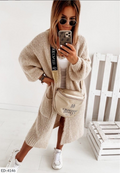 Women's oversized longline open-front cardigan