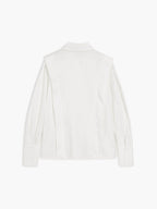 Women's oversized square collar button-down office blouse