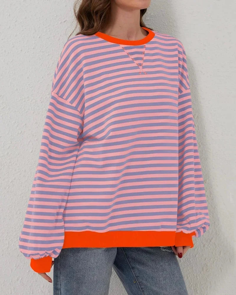Women's oversized striped pullover