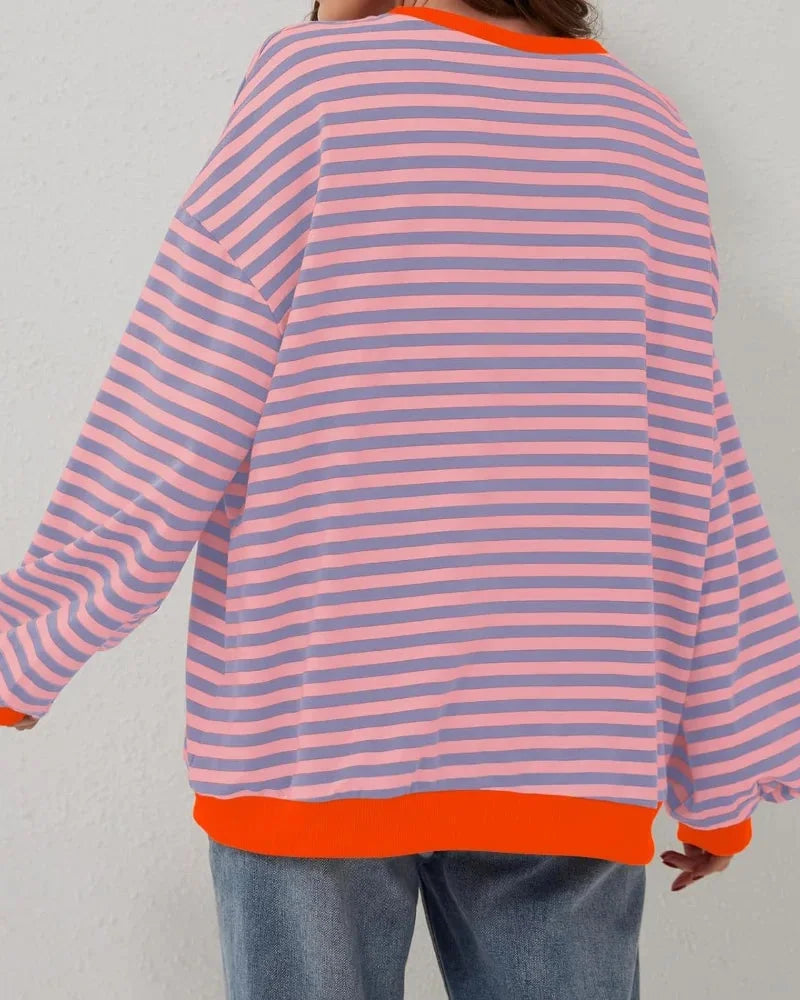 Women's oversized striped pullover