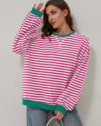 Women's oversized striped pullover