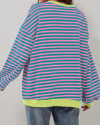 Women's oversized striped pullover