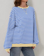 Women's oversized striped pullover