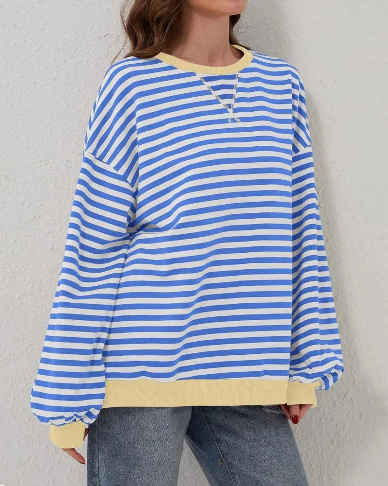 Women's oversized striped pullover