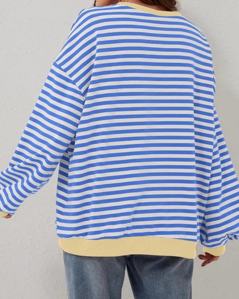 Women's oversized striped pullover