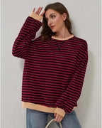 Women's oversized striped pullover