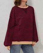 Women's oversized striped pullover