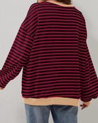 Women's oversized striped pullover