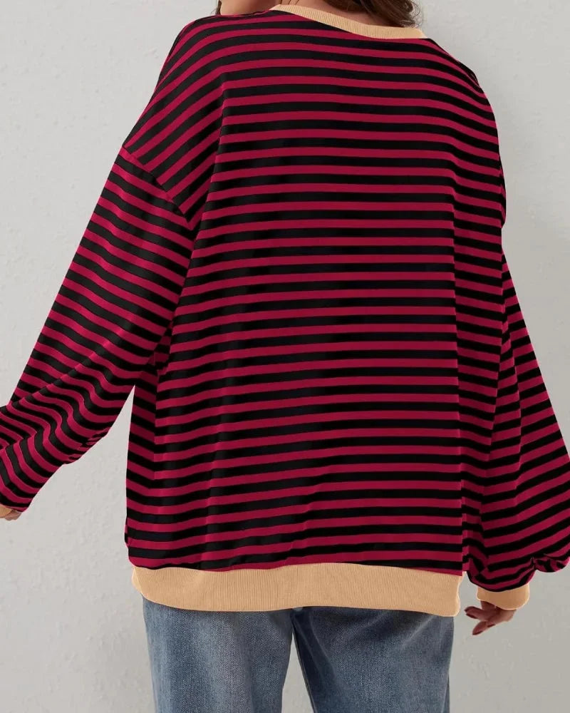 Women's oversized striped pullover