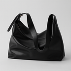 Women's oversized structured shoulder tote bag with buckle strap detail