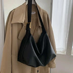 Women's oversized structured shoulder tote bag with buckle strap detail
