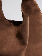 Women's oversized suede shoulder tote bag