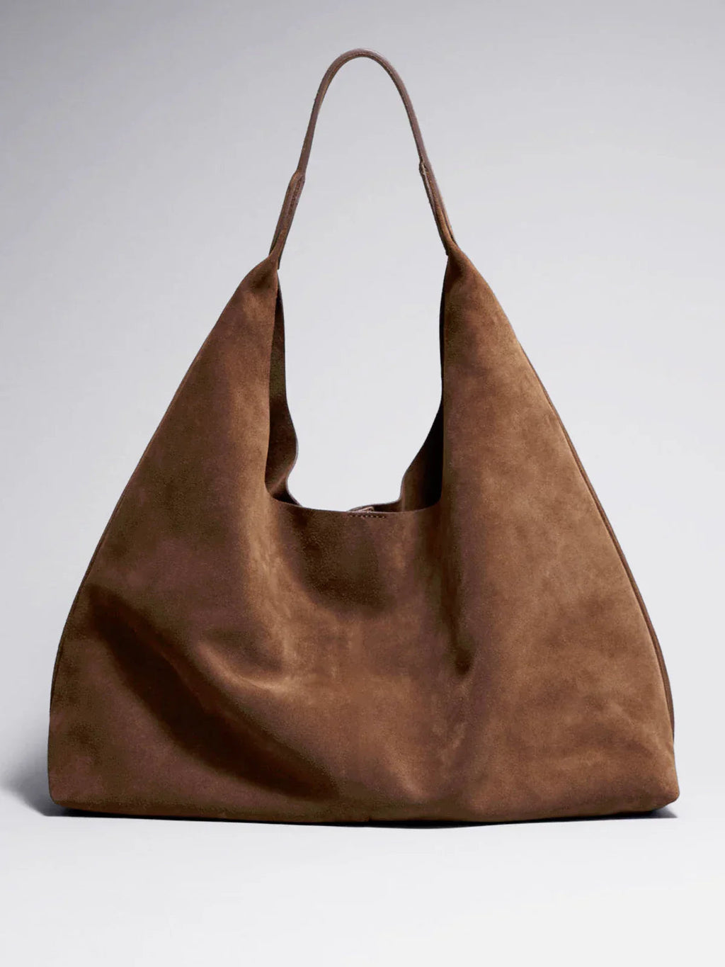 Women's oversized suede shoulder tote bag