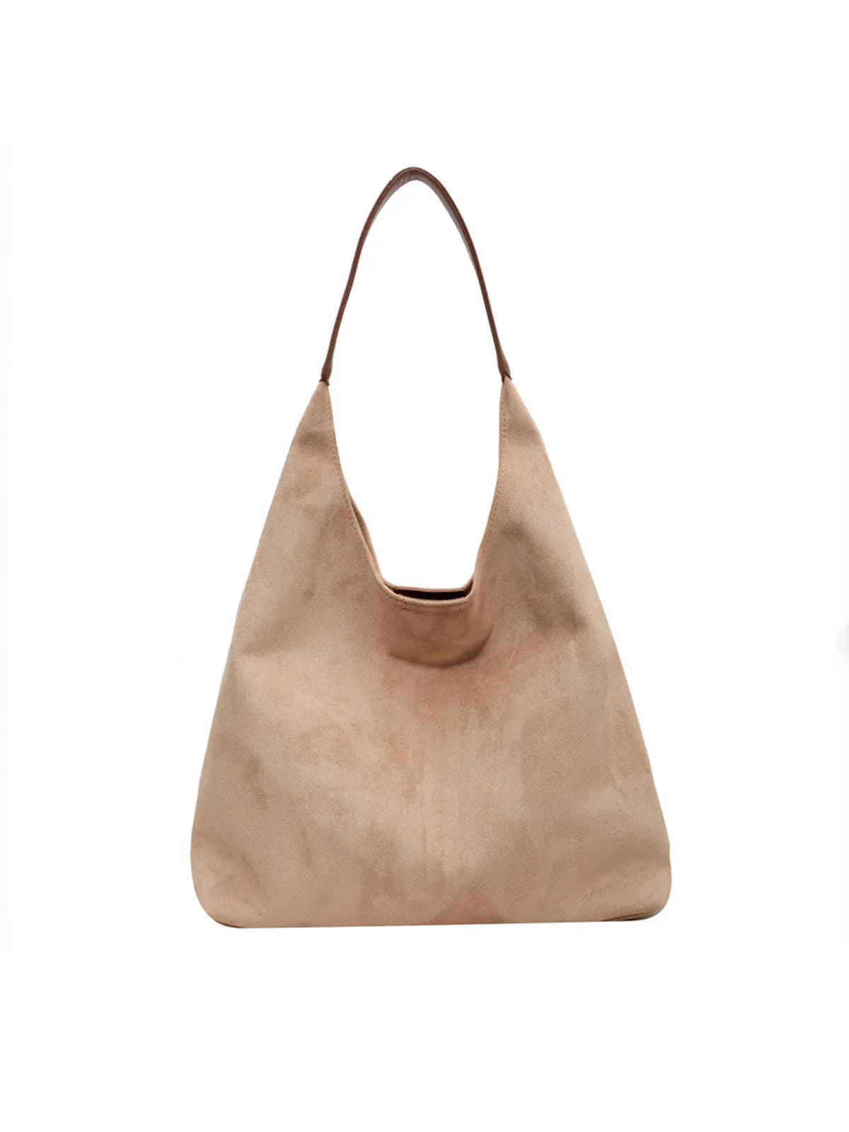 Women's oversized suede shoulder tote bag