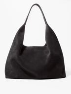Women's oversized suede shoulder tote bag