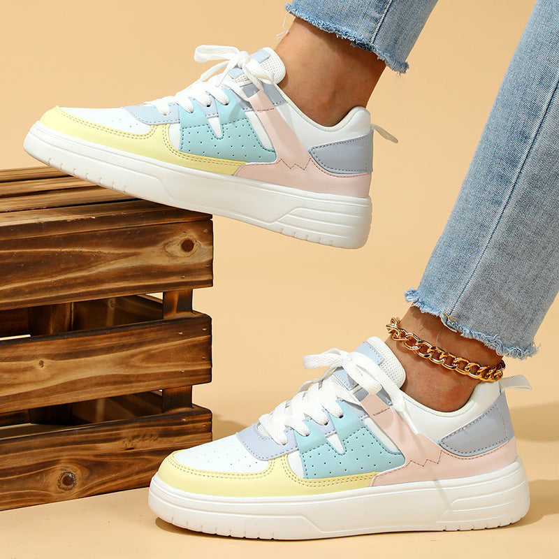 Women's platform sneakers with lace-up front