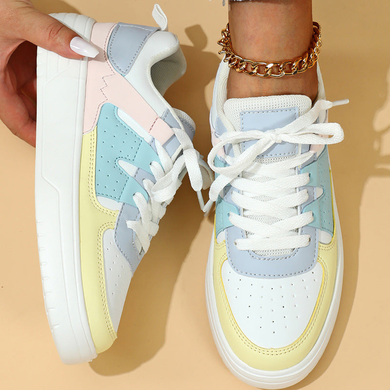 Women's platform sneakers with lace-up front