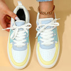 Women's platform sneakers with lace-up front