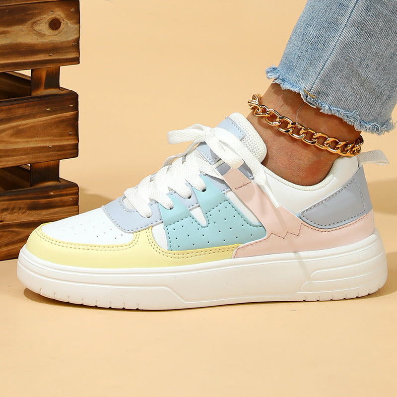 Women's platform sneakers with lace-up front