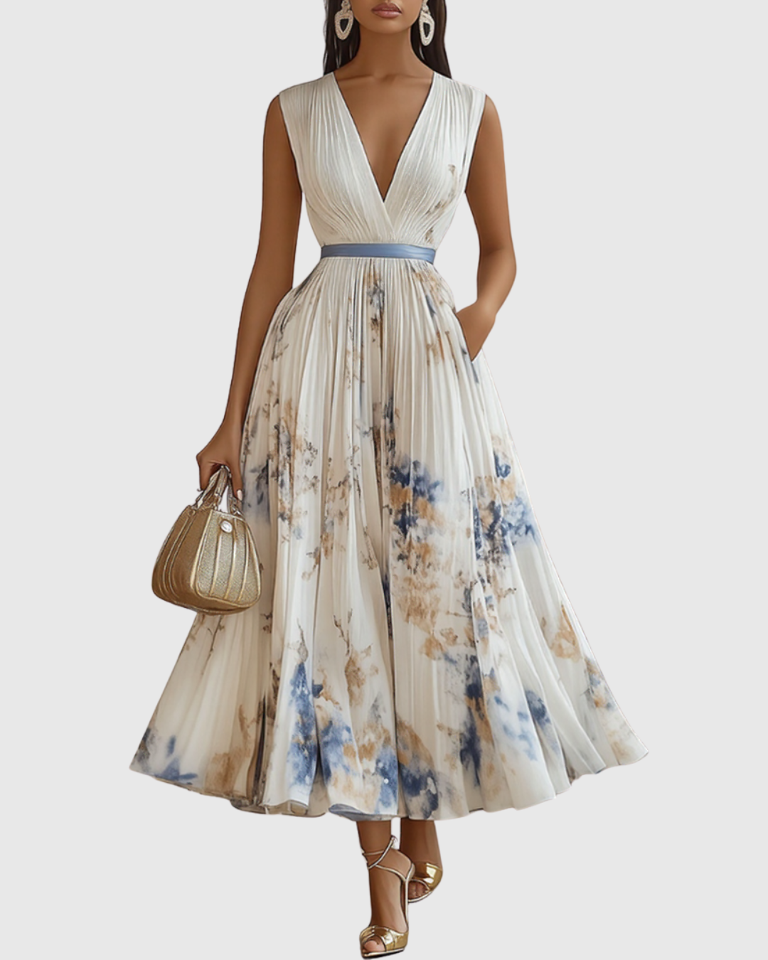 Women's pleated maxi dress