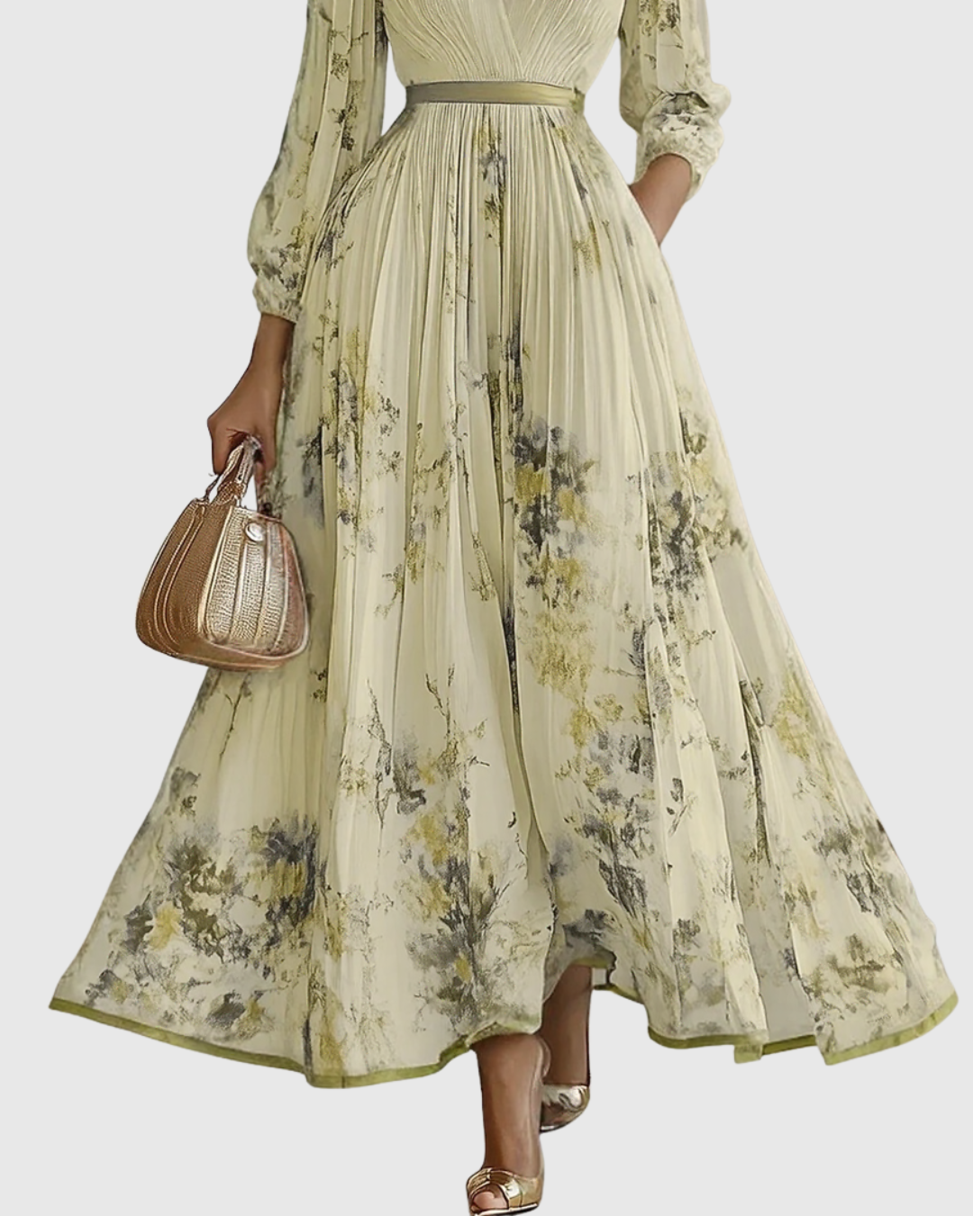 Women's pleated maxi dress
