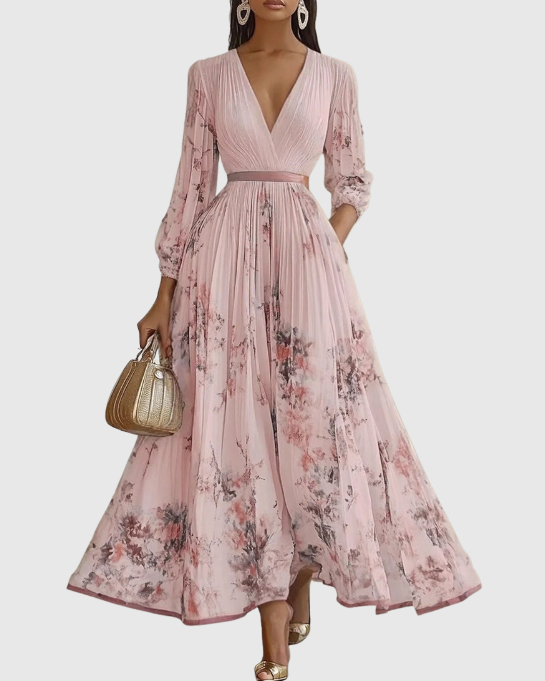 Women's pleated maxi dress