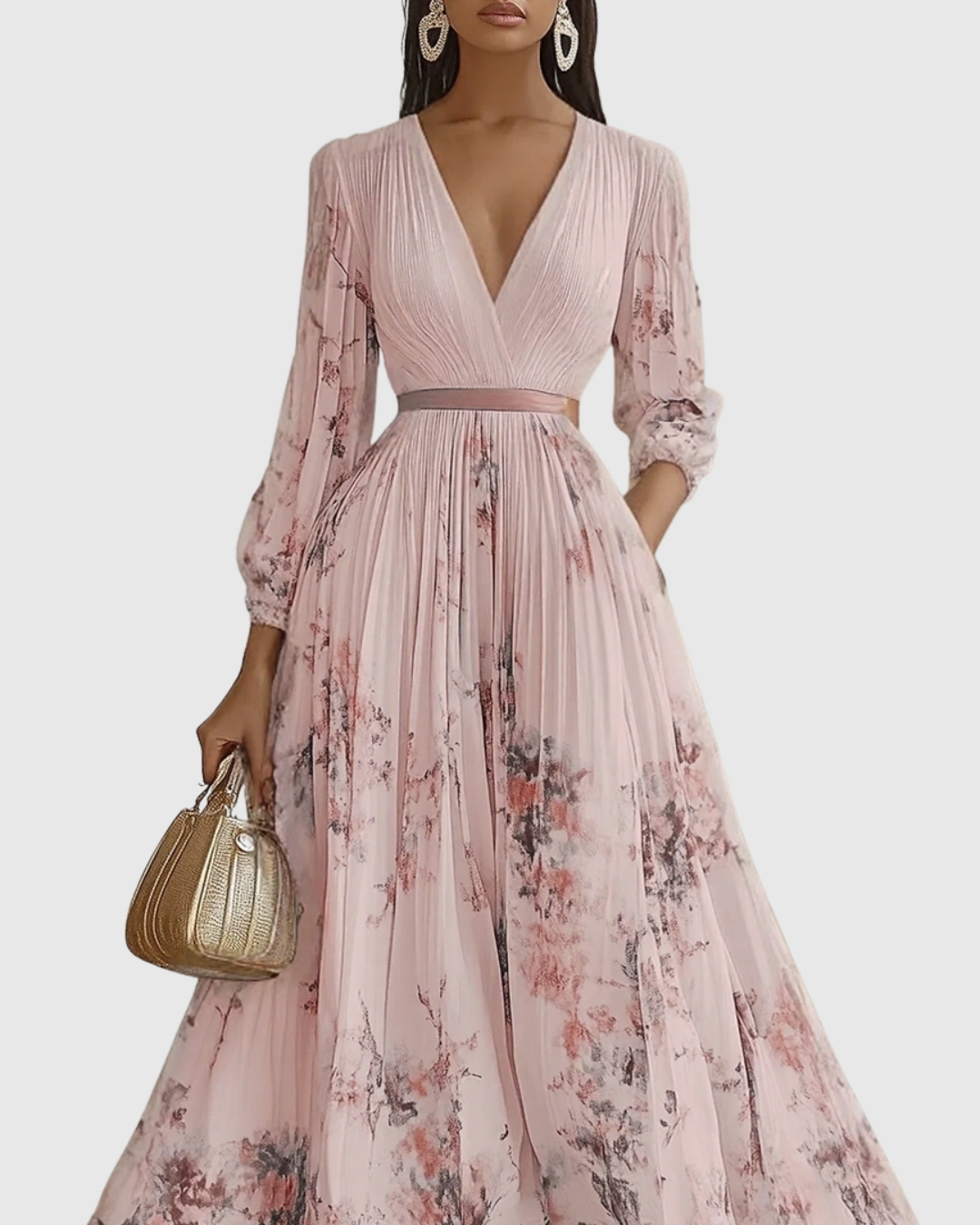 Women's pleated maxi dress
