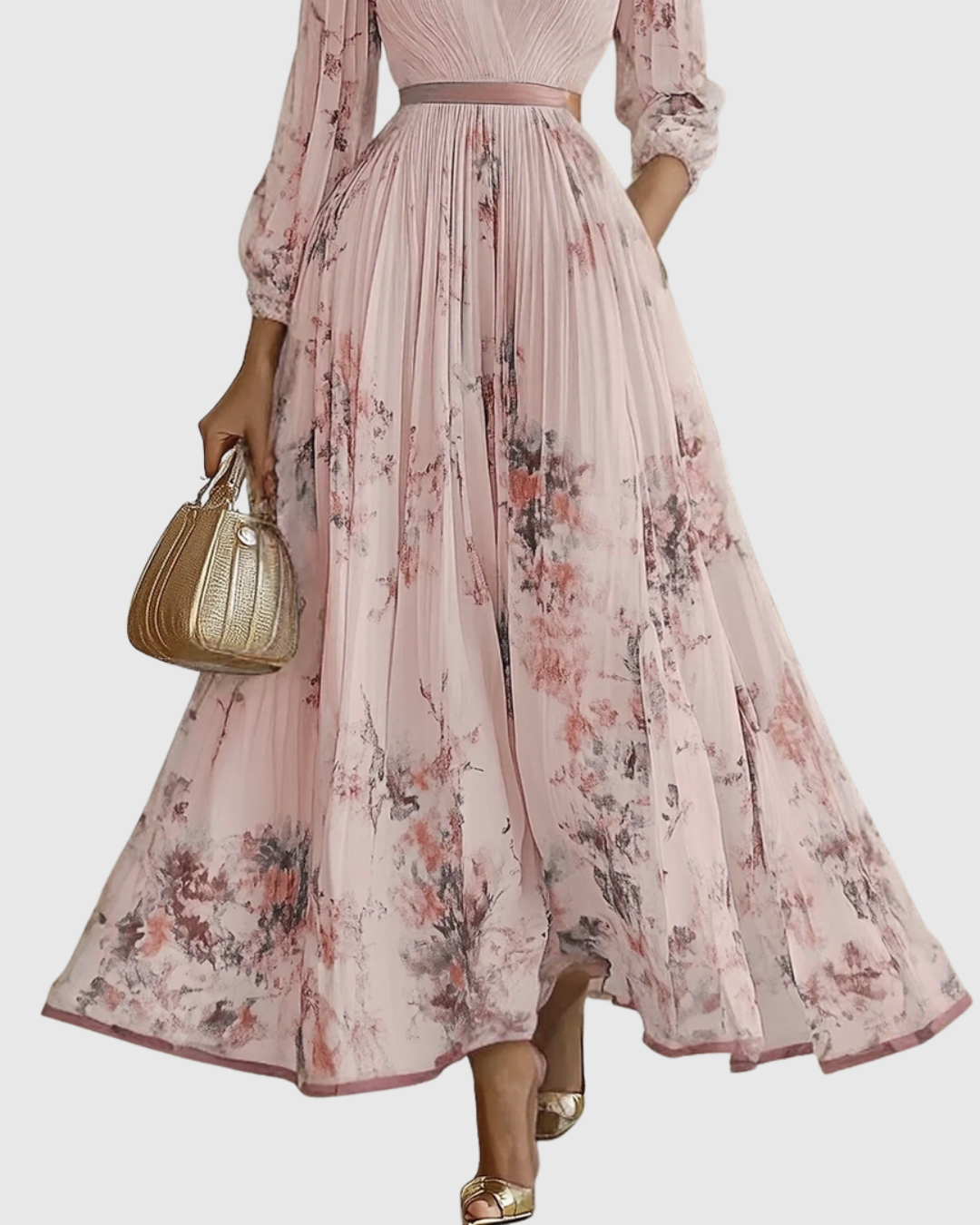 Women's pleated maxi dress