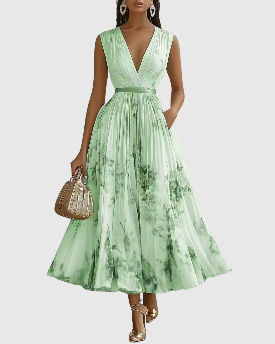 Women's pleated maxi dress