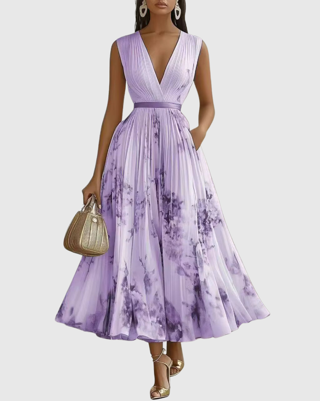 Women's pleated maxi dress
