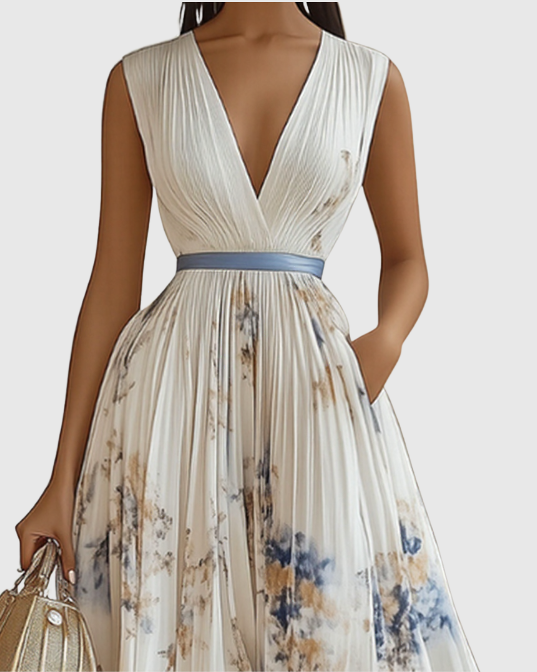 Women's pleated maxi dress