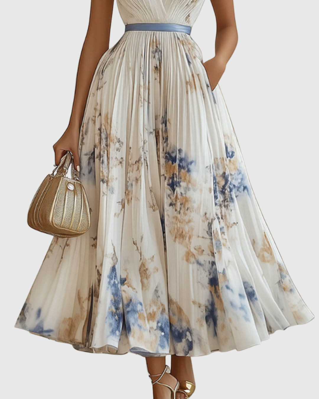 Women's pleated maxi dress