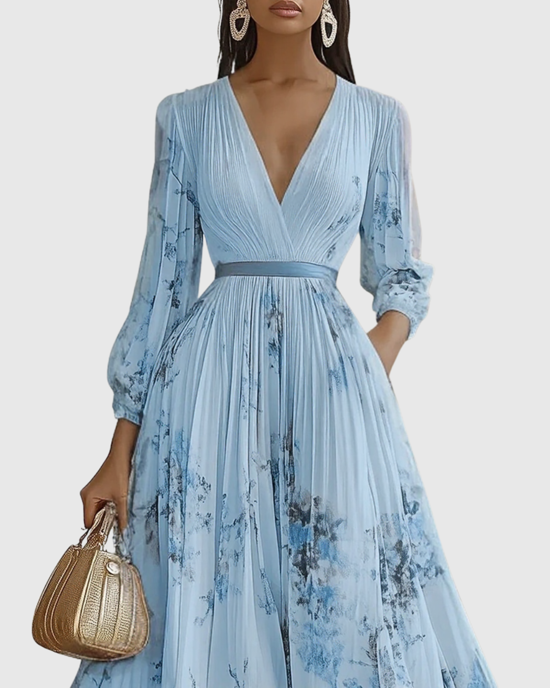 Women's pleated maxi dress